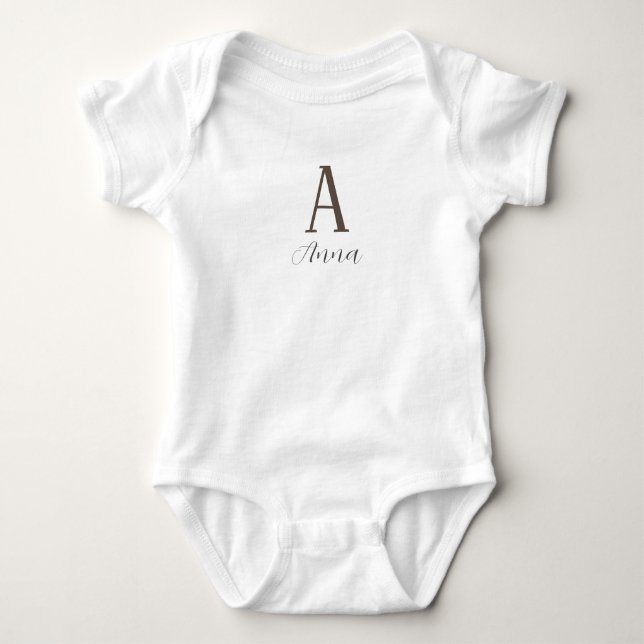 Monogramm Herbstflasche Baby Strampler (Vorderseite)