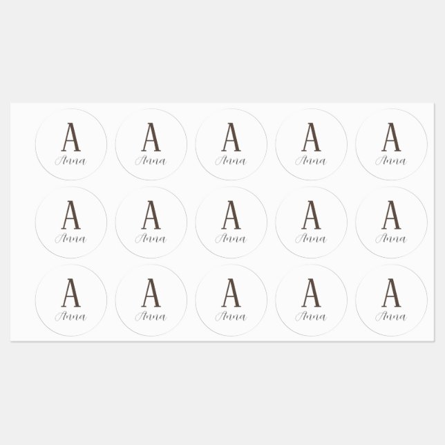 Monogramm Herbstflasche Etiketten (Blatt)