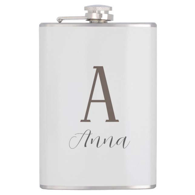 Monogramm-Herbstflasche Flachmann (Vorderseite)