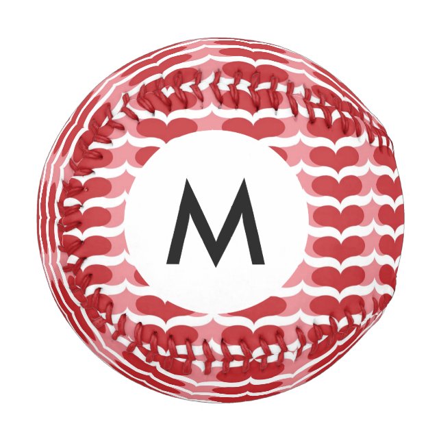 Monogramm Herzmuster Baseball (Vorderseite Links)