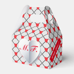 Monogramm Herzmuster "Mit Liebe" Geschenkschachtel