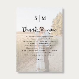 Monogramm Herzschrift Foto Hochzeit Dankeskarte