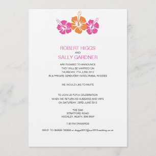 Monogramm Hibiskus Blume Hochzeit Einladung