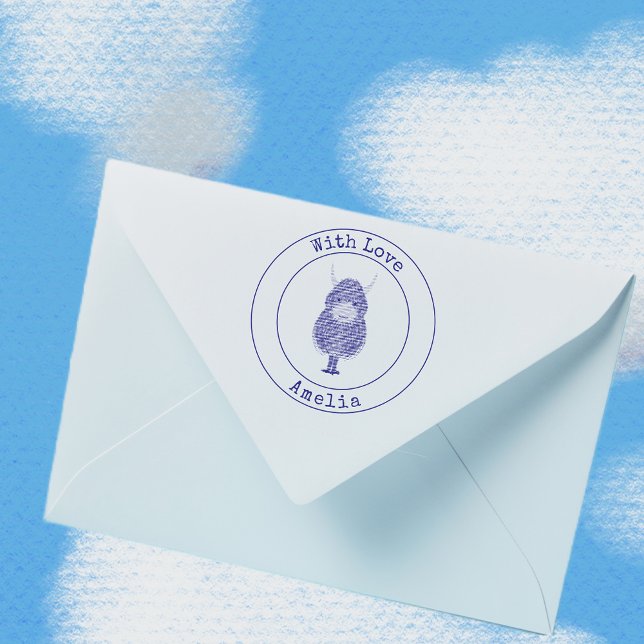 Monogramm Highland Cow mit Liebe Permastempel (Von Creator hochgeladen)