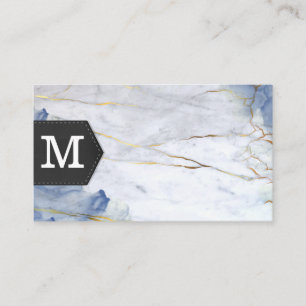 Monogramm   Hintergrund aus blauem Marmor Visitenkarte