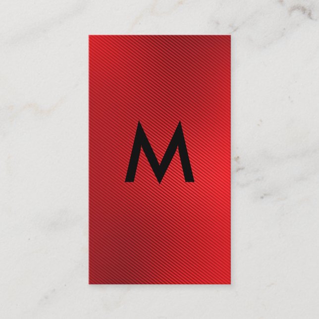 Monogramm | Hintergrund der roten Textur Visitenkarte (Vorderseite)
