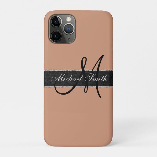 Monogramm Hintergrund für die antike Messingfarbe Case-Mate iPhone Hülle (Rückseite)