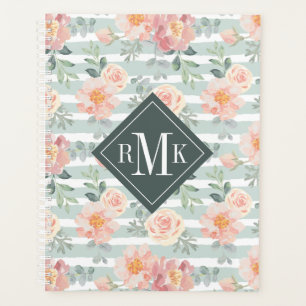 Monogramm hinzufügen Alicia Rose Streifenmuster Planer