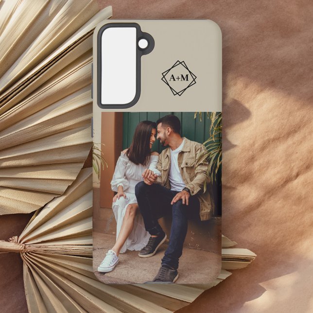 Monogramm Hinzufügen eines eigenen Foto-Farbblocks Samsung Galaxy Hülle (Von Creator hochgeladen)