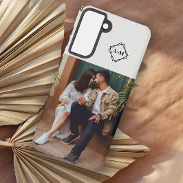 Monogramm Hinzufügen eines eigenen grauen Fotos Samsung Galaxy Hülle
