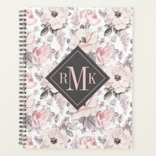 Monogramm hinzufügen Klassisches rosa und graue Planer