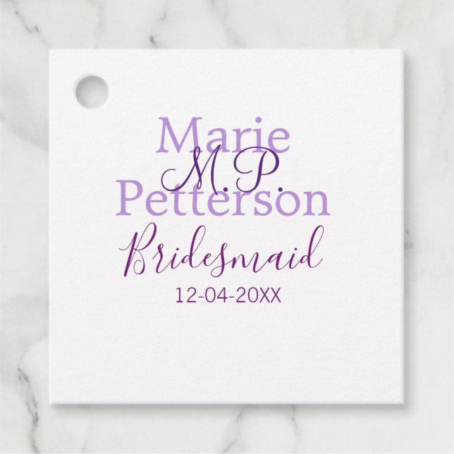 Monogramm hinzufügen Name Brief Brautjungfrauen Geschenkanhänger (Vorderseite)