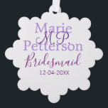 Monogramm hinzufügen Name Brief Brautjungfrauen Ornament Karte<br><div class="desc">schönes Design</div>