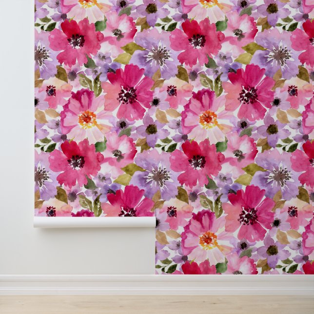 Monogramm hinzufügen | Sommerfarbenflora Tapete (Anwendung)