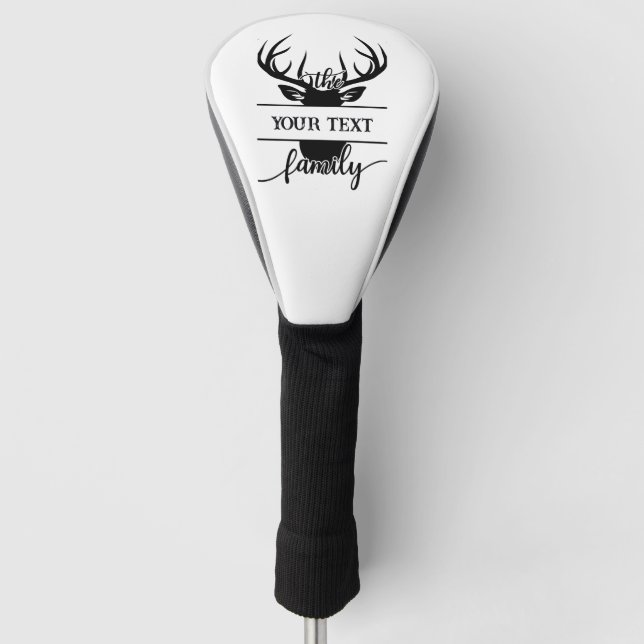 Monogramm Hirsch Golf Head Cover Headcover (Vorderseite)