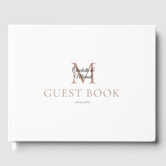 Monogramm-Hochzeit Gästebuch (Vorderseite)