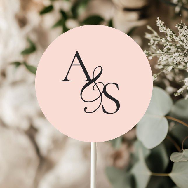 Monogramm, Hochzeit Runder Aufkleber (Personalized, Elegant, Classic, Monogram, Wedding Sticker.)