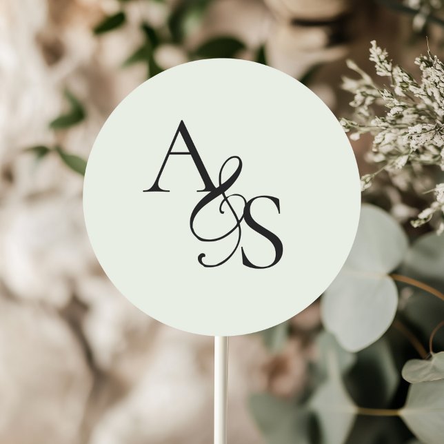 Monogramm, Hochzeit Runder Aufkleber (Personalized, Elegant, Classic, Monogram, Wedding Sticker.)