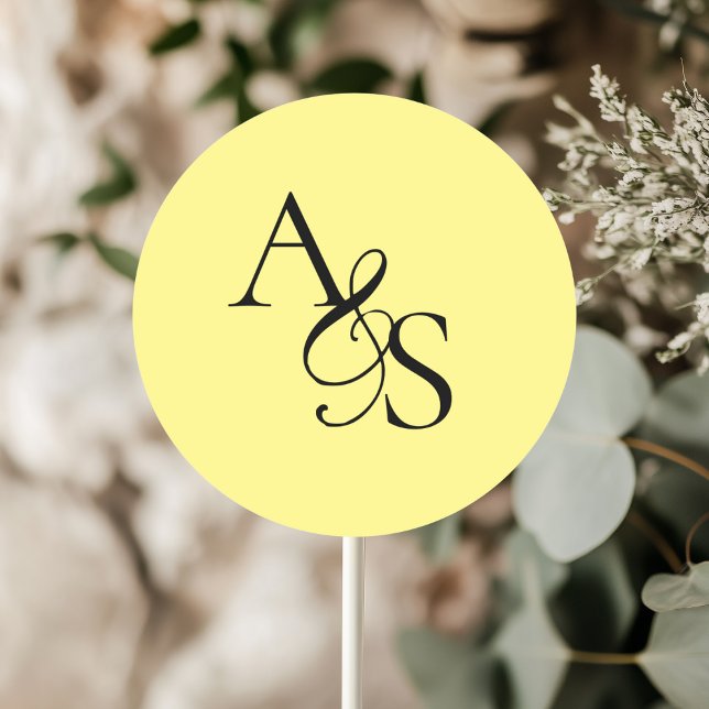 Monogramm, Hochzeit Runder Aufkleber (Personalized, Elegant, Classic, Monogram, Wedding Sticker.)