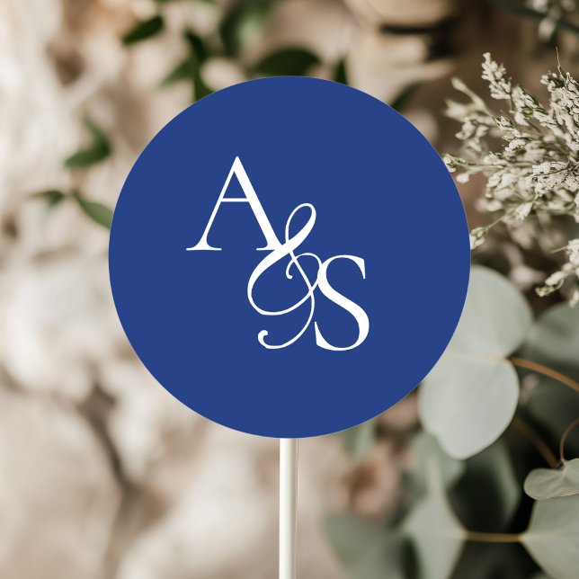 Monogramm, Hochzeit Runder Aufkleber (Personalized, Elegant, Classic, Monogram, Wedding Sticker.)