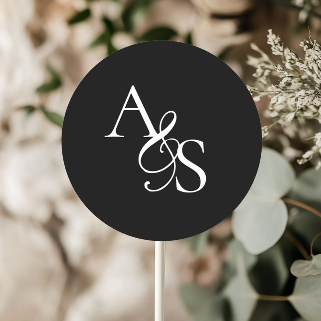 Monogramm, Hochzeit Runder Aufkleber (Personalized, Elegant, Classic, Monogram, Wedding Sticker.)