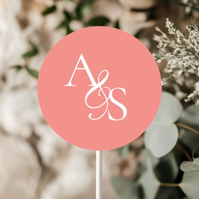 Monogramm, Hochzeit Runder Aufkleber (Personalized, Elegant, Classic, Monogram, Wedding Sticker.)