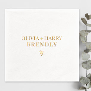 Monogramm Hochzeiten Namen Elegant Modernes Herz G Servietten Mit Folie