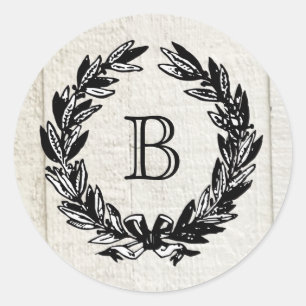 Monogramm-Hochzeits-Familienwappen-Emblem Vintage- Runder Aufkleber