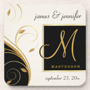 Monogramm-Hochzeits-Geschenk-Korken-Untersetzer - Getränkeuntersetzer