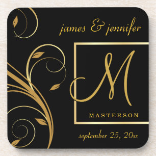 Monogramm-Hochzeits-oder Untersetzer