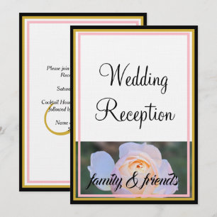 Monogramm Hochzeitsempfang Pastellrosen Einladung