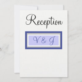 Monogramm Hochzeitsempfang Periwinkle White Einladung