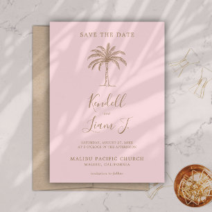Monogramm-Hochzeitslogo Palme Save-the-Date-Karte Save The Date