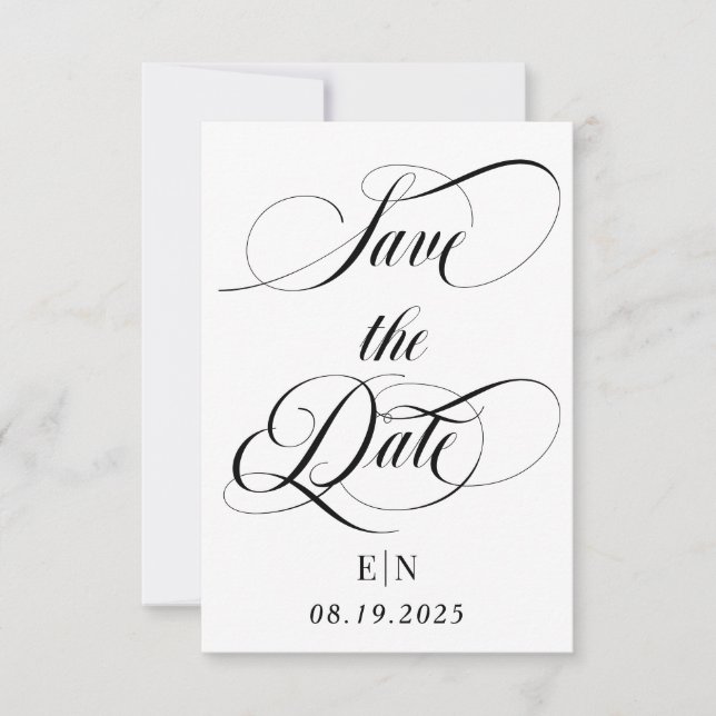 Monogramm-Hochzeitsstift Save The Date (Vorderseite)