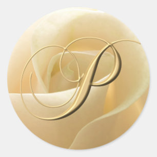 Monogramm-Hochzeitsticker - Buchstabe P Runder Aufkleber