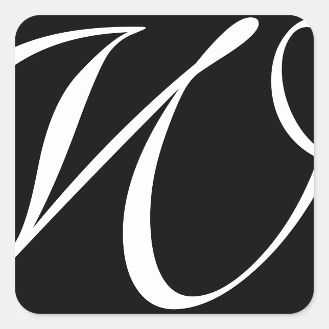 Monogramm-Hochzeitsticker Quadratischer Aufkleber (Vorderseite)