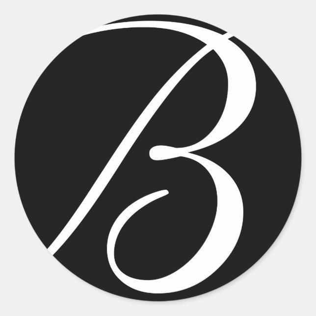 Monogramm-Hochzeitsticker Runder Aufkleber (Vorderseite)