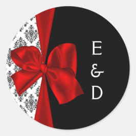 Monogramm-Hochzeitstitel Runder Aufkleber