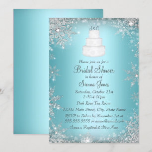 Monogramm Hochzeitstorte Blau Brautparty Einladung