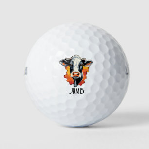 Monogramm Holstein-Kuh Rindfleisch Tier Golfball