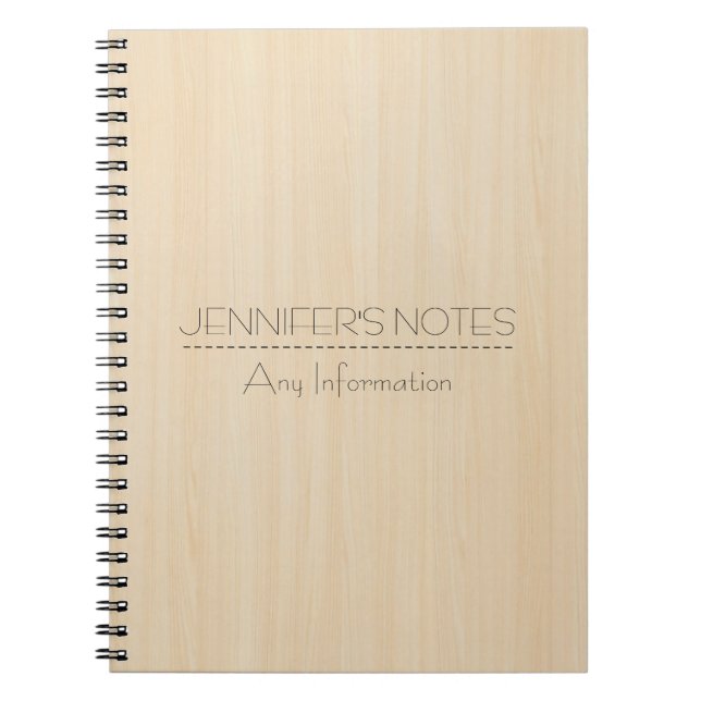 Monogramm Holzkörner Notizblock (Vorderseite)