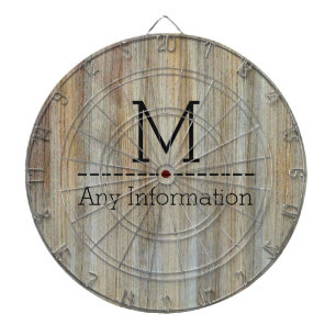 Monogramm Holzkörner-Textur #2 Dartscheibe