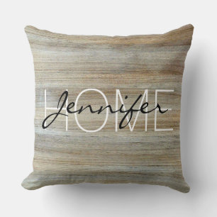 Monogramm Holzkörner-Textur #2 Kissen