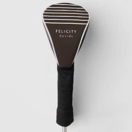 Monogramm horizontale Streifen braun und weiß Golf Headcover