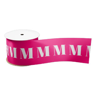 Monogramm Hot Pink Fuchsien benutzerdefinierte Anf Satinband