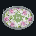 Monogramm Hübsche Lila grüne Farbe Ovale Gürtelschnalle<br><div class="desc">Monogram Hübsche Lila Green Watercolor Blumengürtelschnalle zeichnet sich durch ein modernes,  hübsches lila und grünes Blumenmuster mit personalisiertem Monogramm in der Mitte aus. Personalisieren Sie diese,  indem Sie den Text in dem dafür vorgesehenen Textfeld bearbeiten. Entworfen von ©Evco Studio www.zazzle.com/store/evcostudio</div>