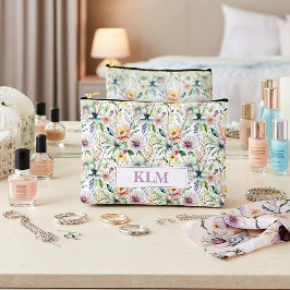 Monogramm hübsche Pastellfarben Zubehörtasche