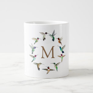 Monogramm Hummingvögel Jumbo-Tasse