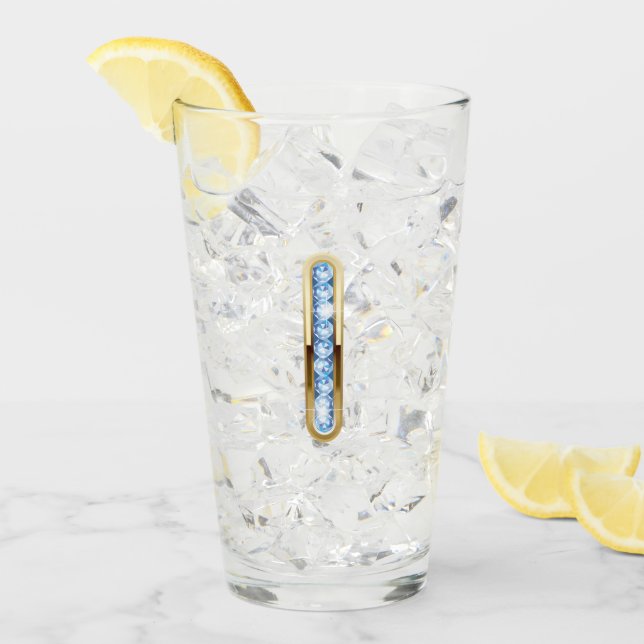 Monogramm I - 16 oz Glas (Vorderseite Ice)