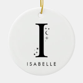 Monogramm I Celestie Name Keramik Ornament